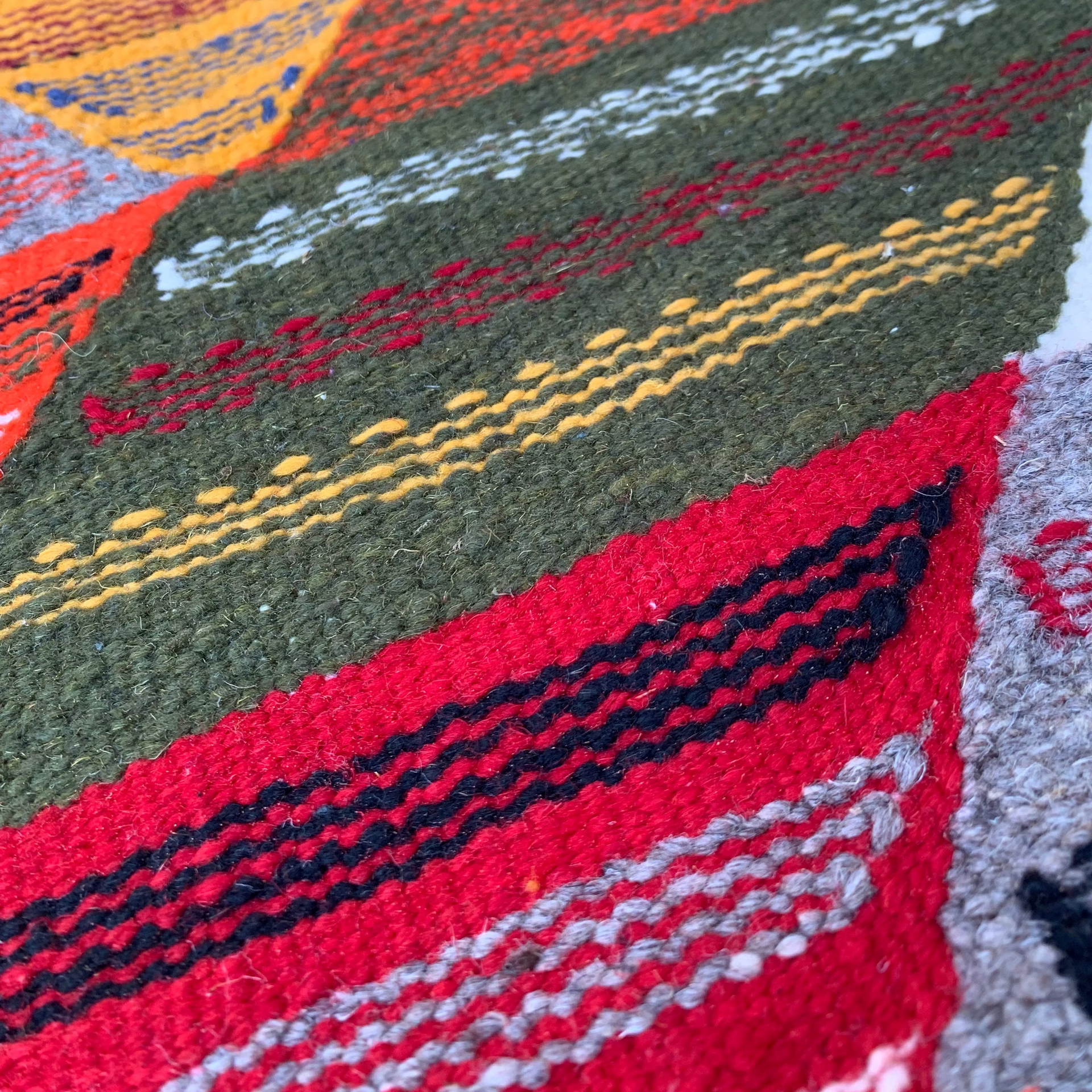 Close-up of a Small Kilim Rug