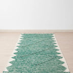White & Green Reversible Rug – 100 × 150 cm (39” × 59”) TazRugs