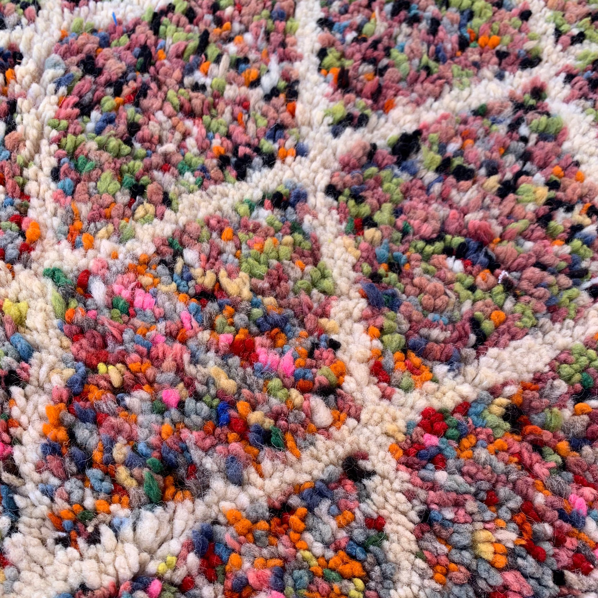 Multicolor Knotted Moroccan Rug 