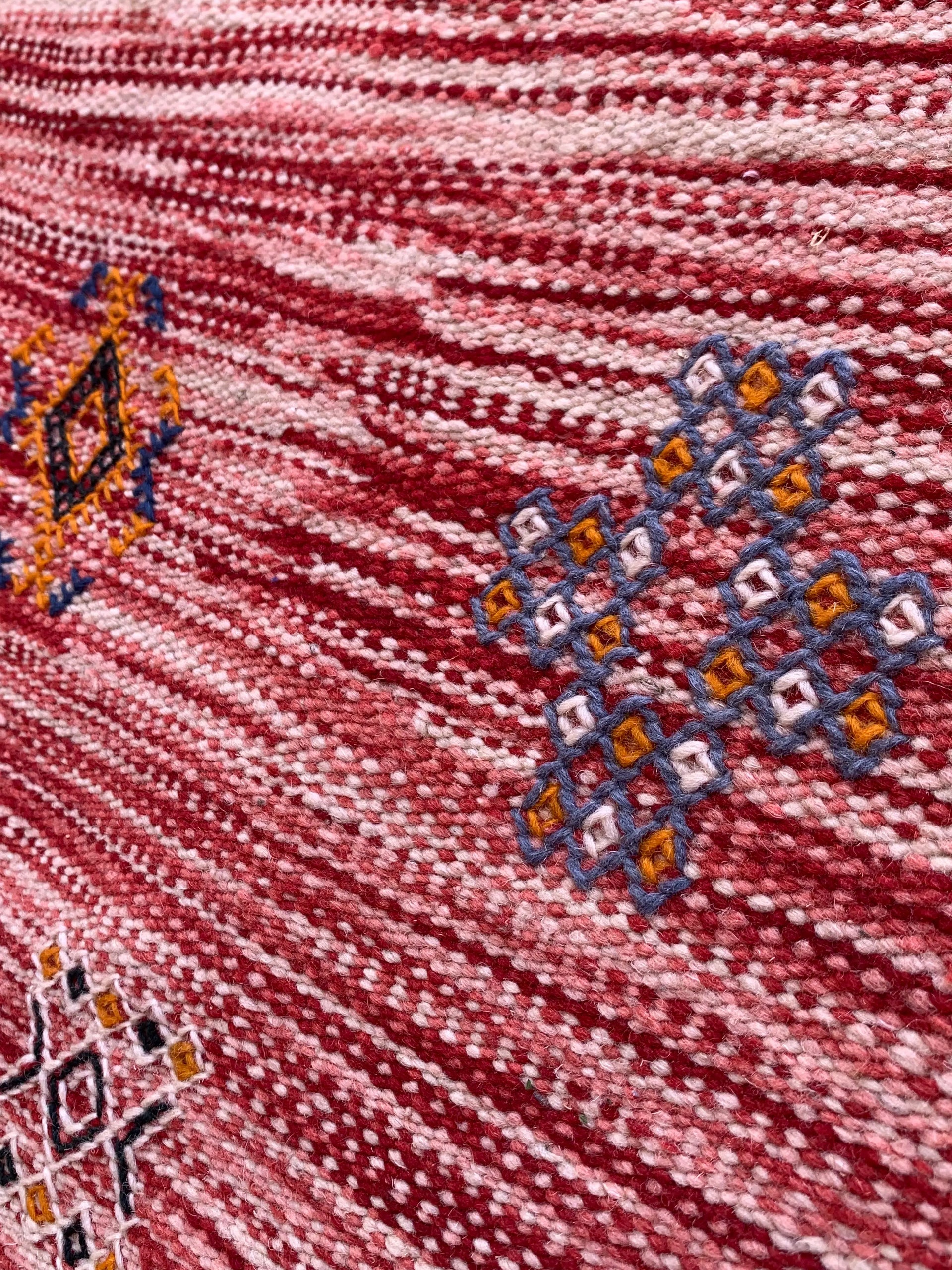 Moroccan Red Rug – Handwoven Gradient Design