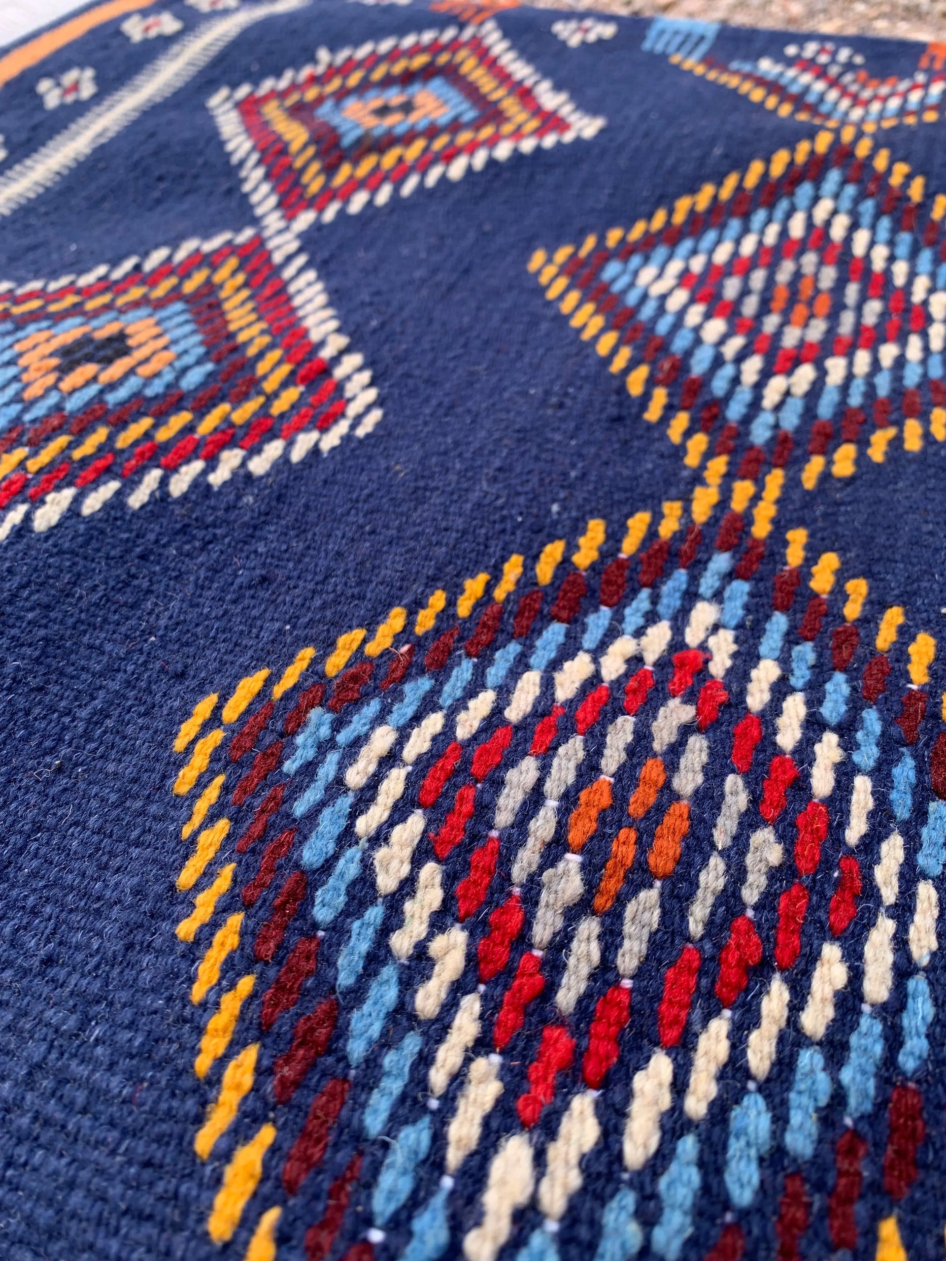 Small Navy Moroccan Rug