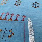 small blue rug wool 