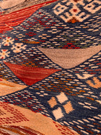 Blue Kilim Moroccan Rug – Handwoven “Picasso” Design
