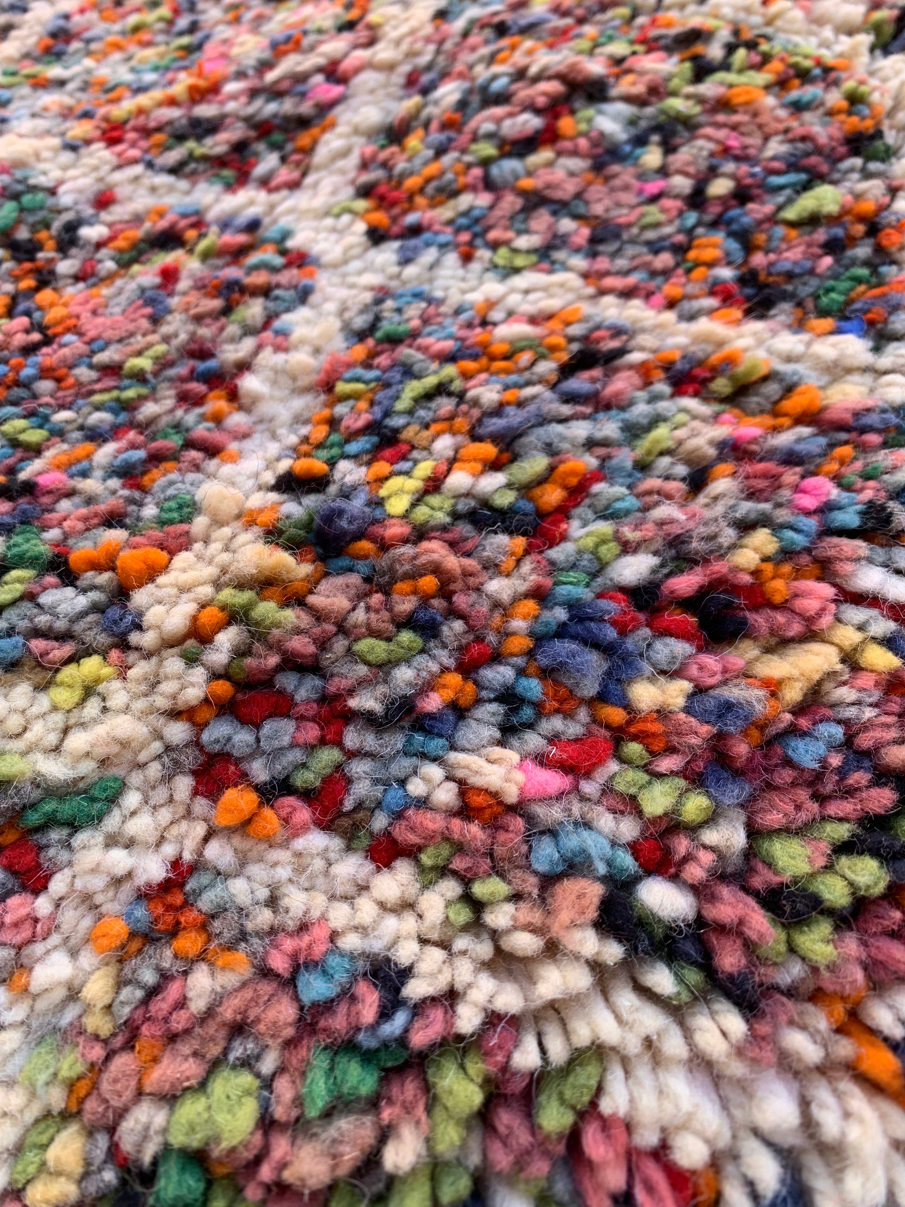 Multicolor Knotted Moroccan Rug 