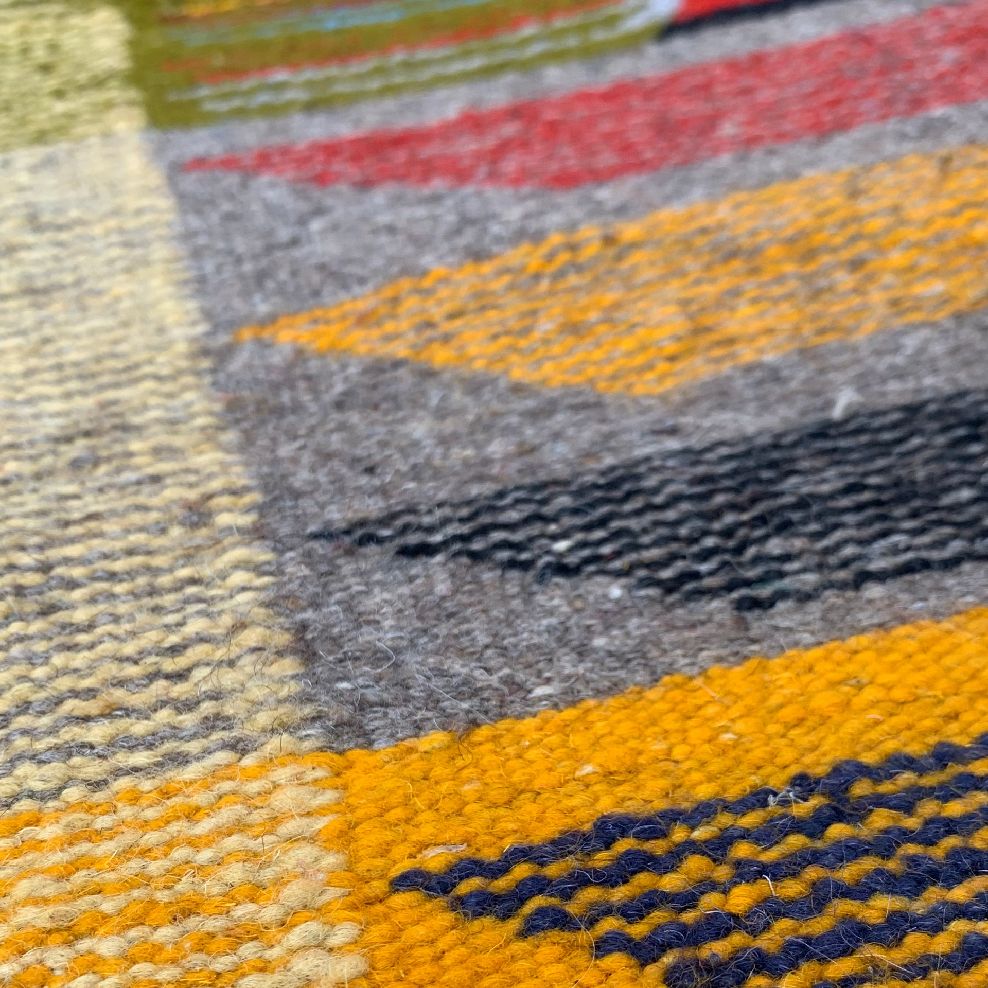 Close-up of a Small Kilim Morooccan Rug