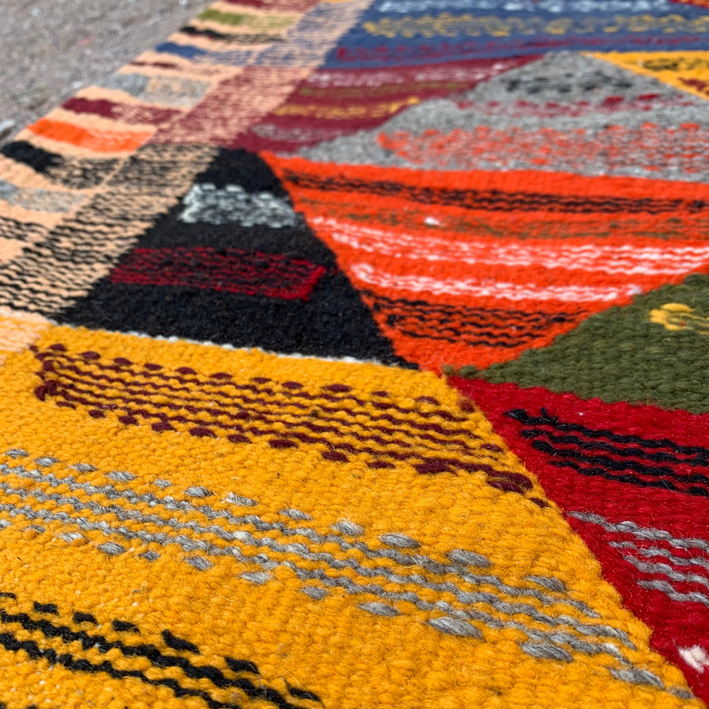 Close-up of a Small Kilim Rug
