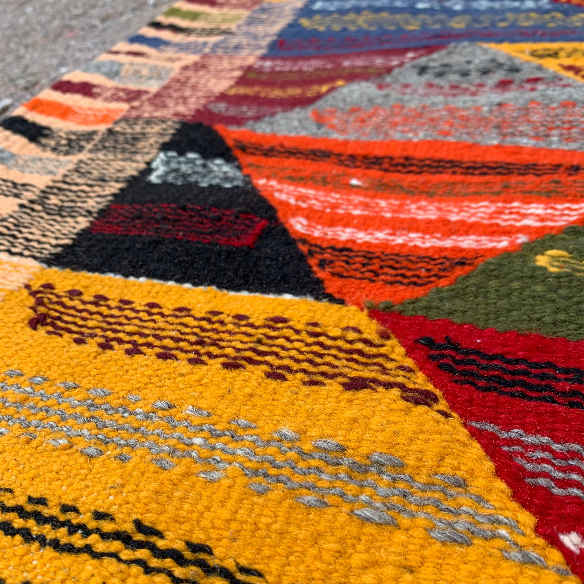 Close-up of a Small Kilim Rug