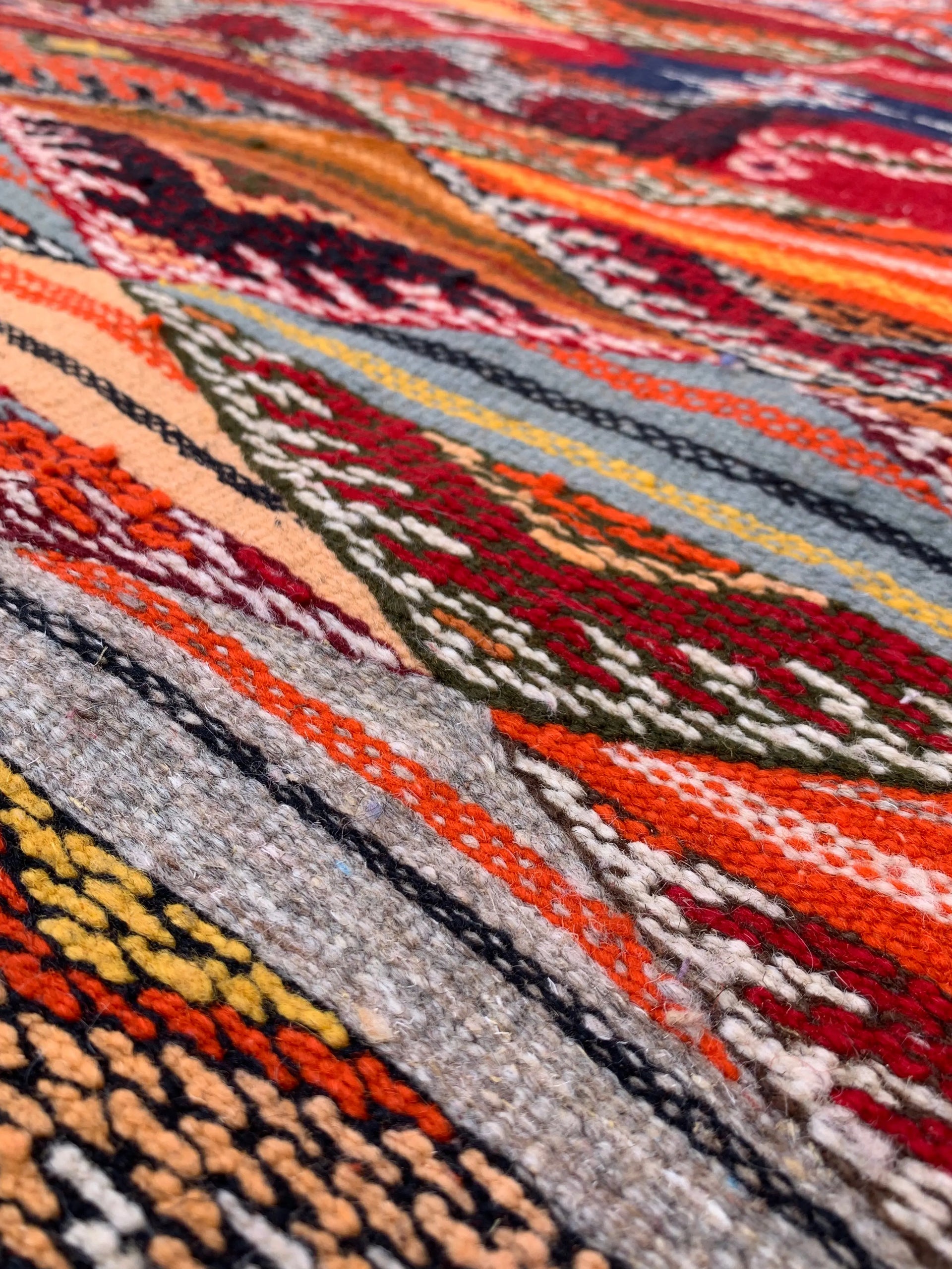 Moroccan Kilim Rug – Red Picasso, Handwoven & Reversible