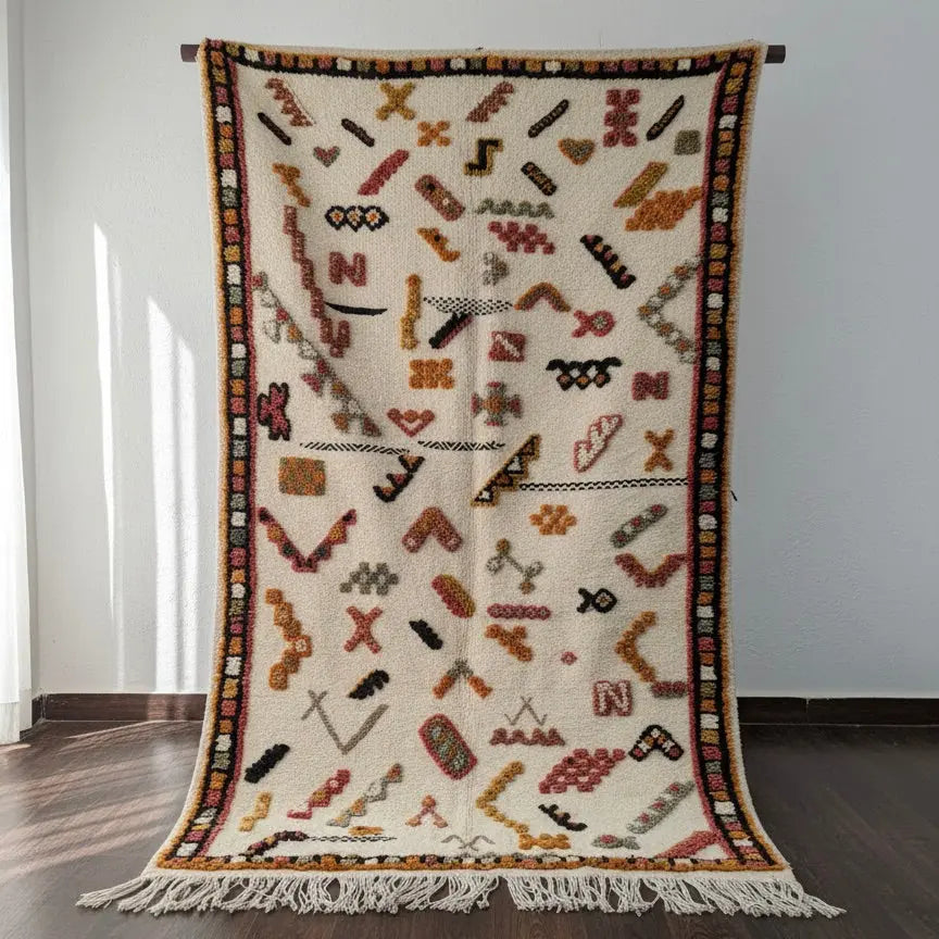 White Moroccan Rug – Handwoven Wool Rug from Taznakht