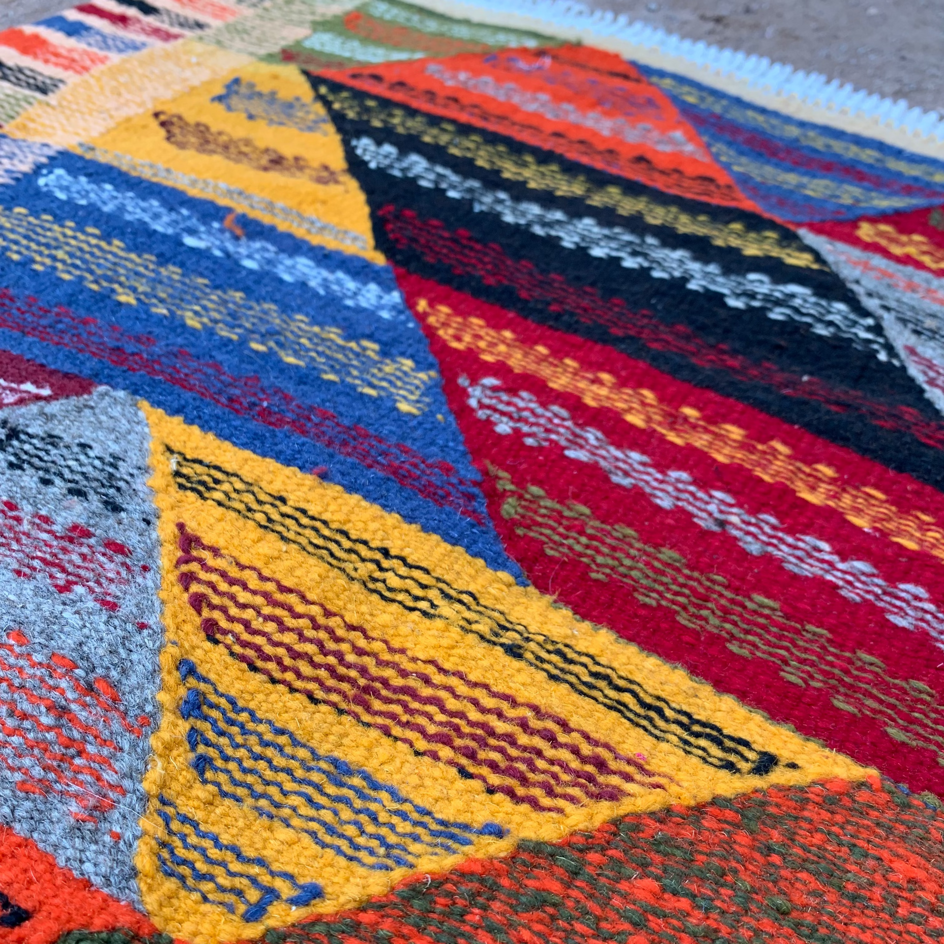 Close-up of a Small Kilim Rug