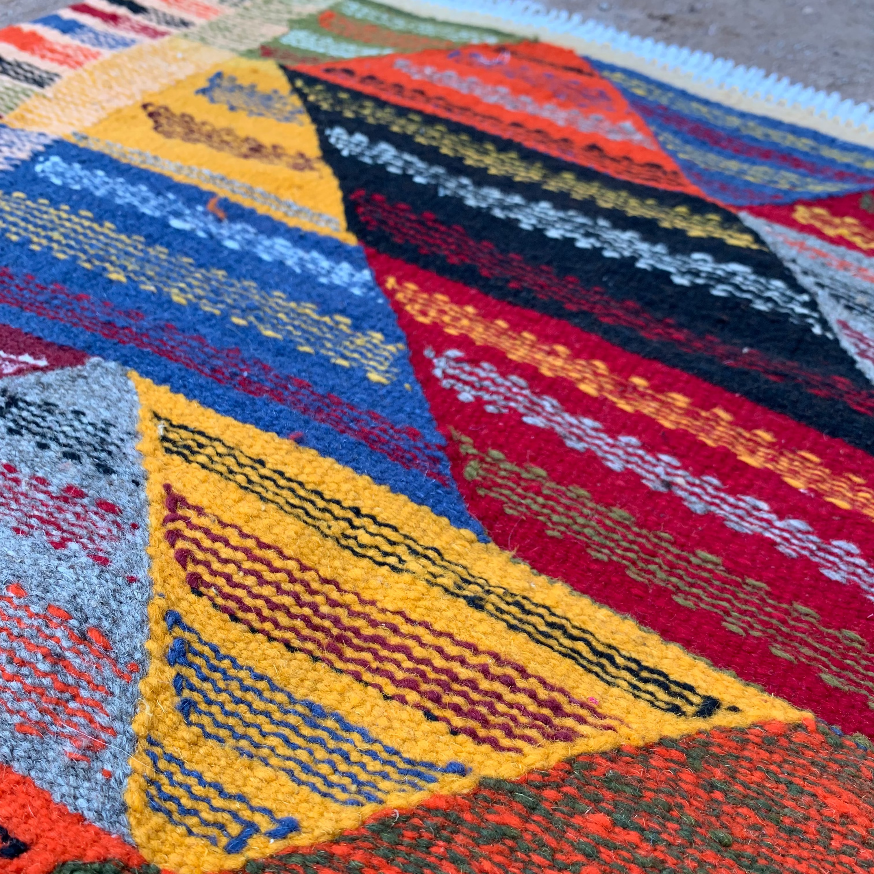 Close-up of a Small Kilim Rug