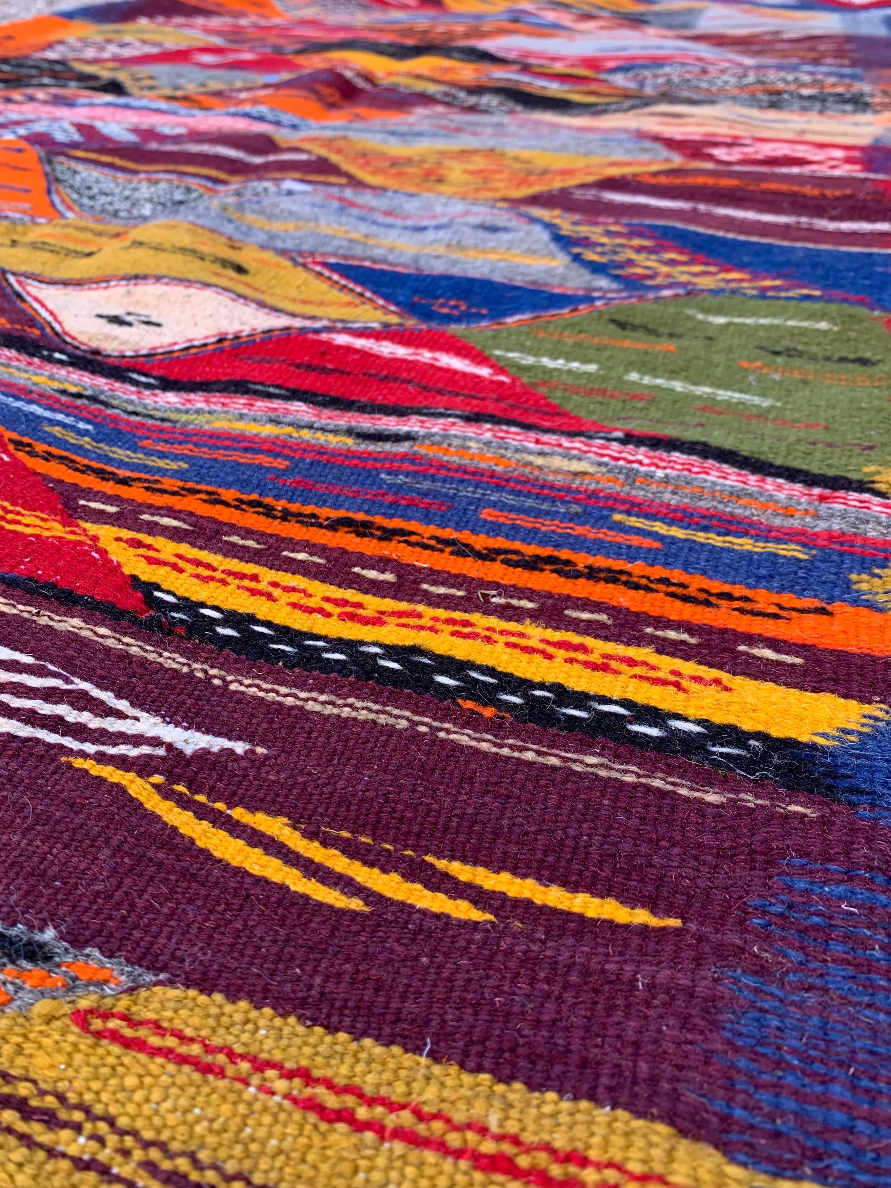 Multicolor Kilim Moroccan Rug – Handwoven Reversible “Picasso” Design