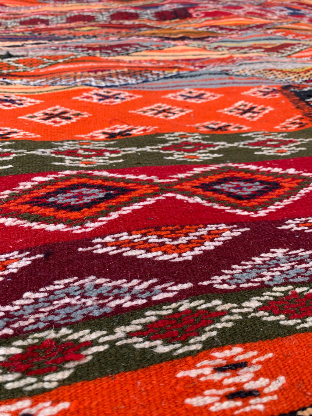 Moroccan Kilim Rug – Red Picasso, Handwoven & Reversible