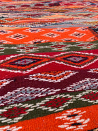 Moroccan Kilim Rug – Red Picasso, Handwoven & Reversible