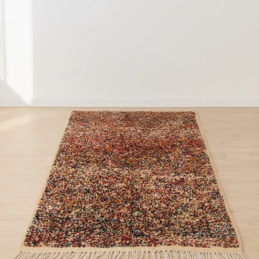 Hand-Knotted Moroccan Rug – Vibrant Multicolor Wool from Taznakht