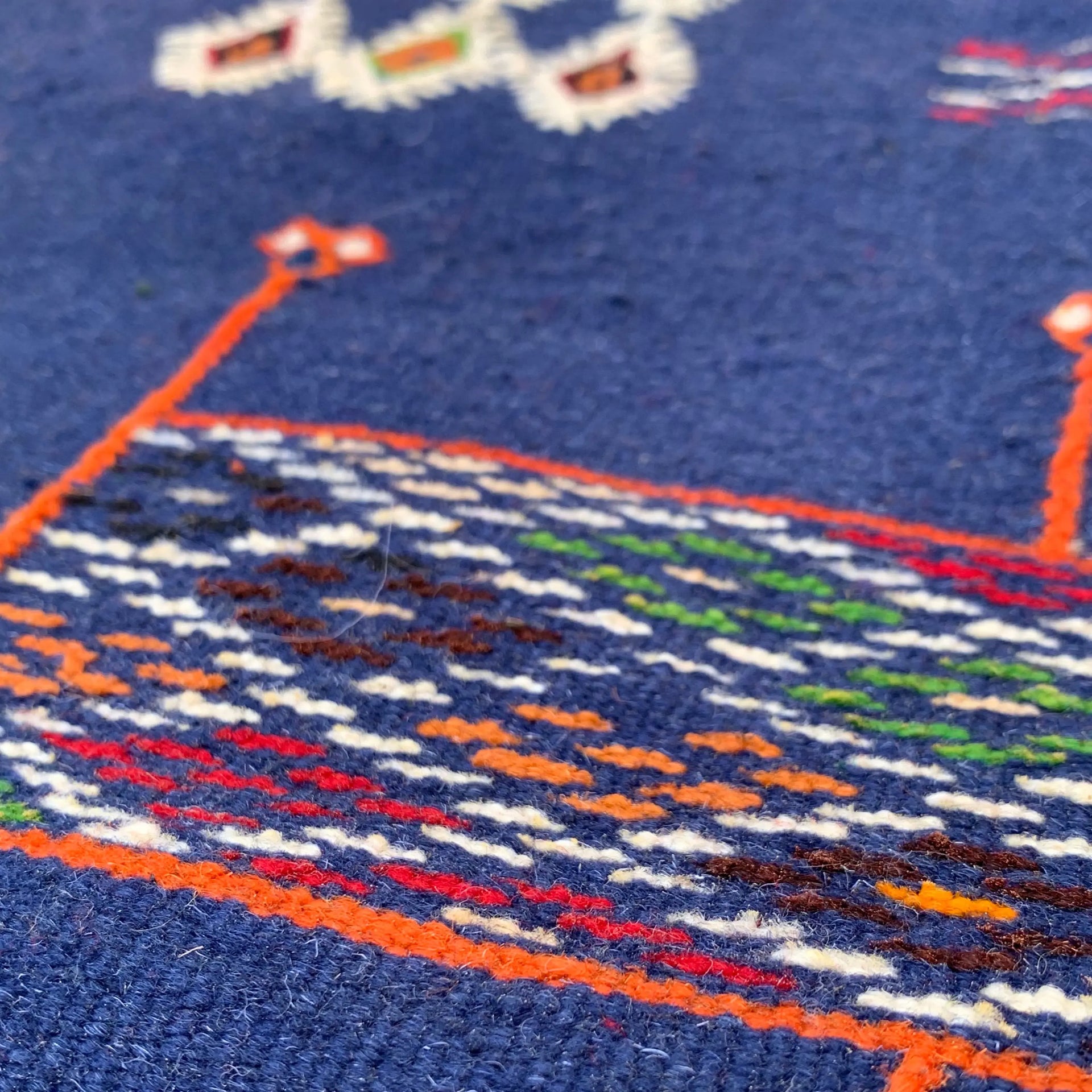 Navy Blue Kilim Rug 