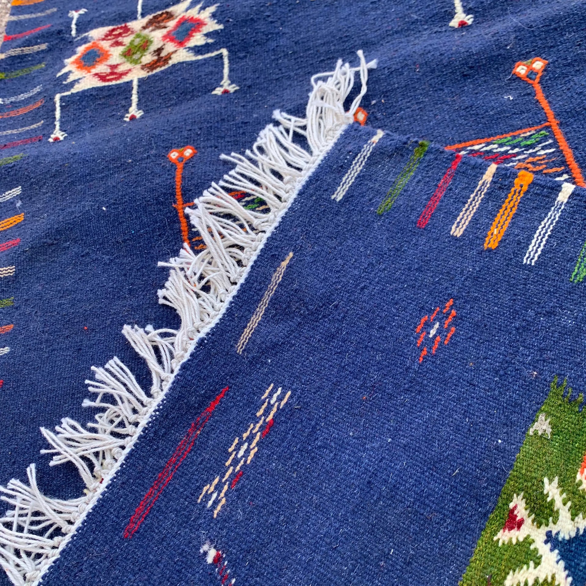 Navy Blue Kilim Rug 