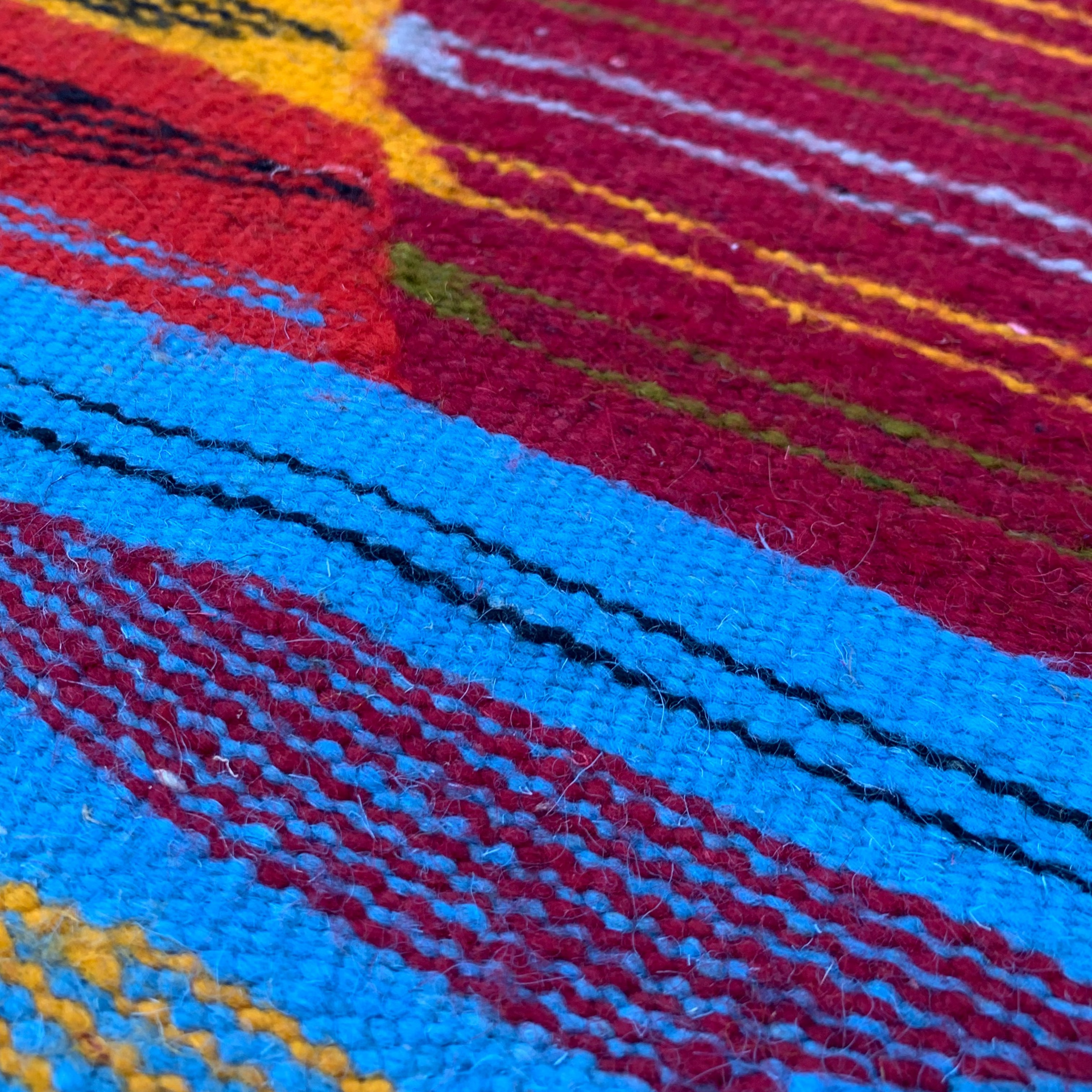 Close-up of a Small Kilim Morooccan Rug