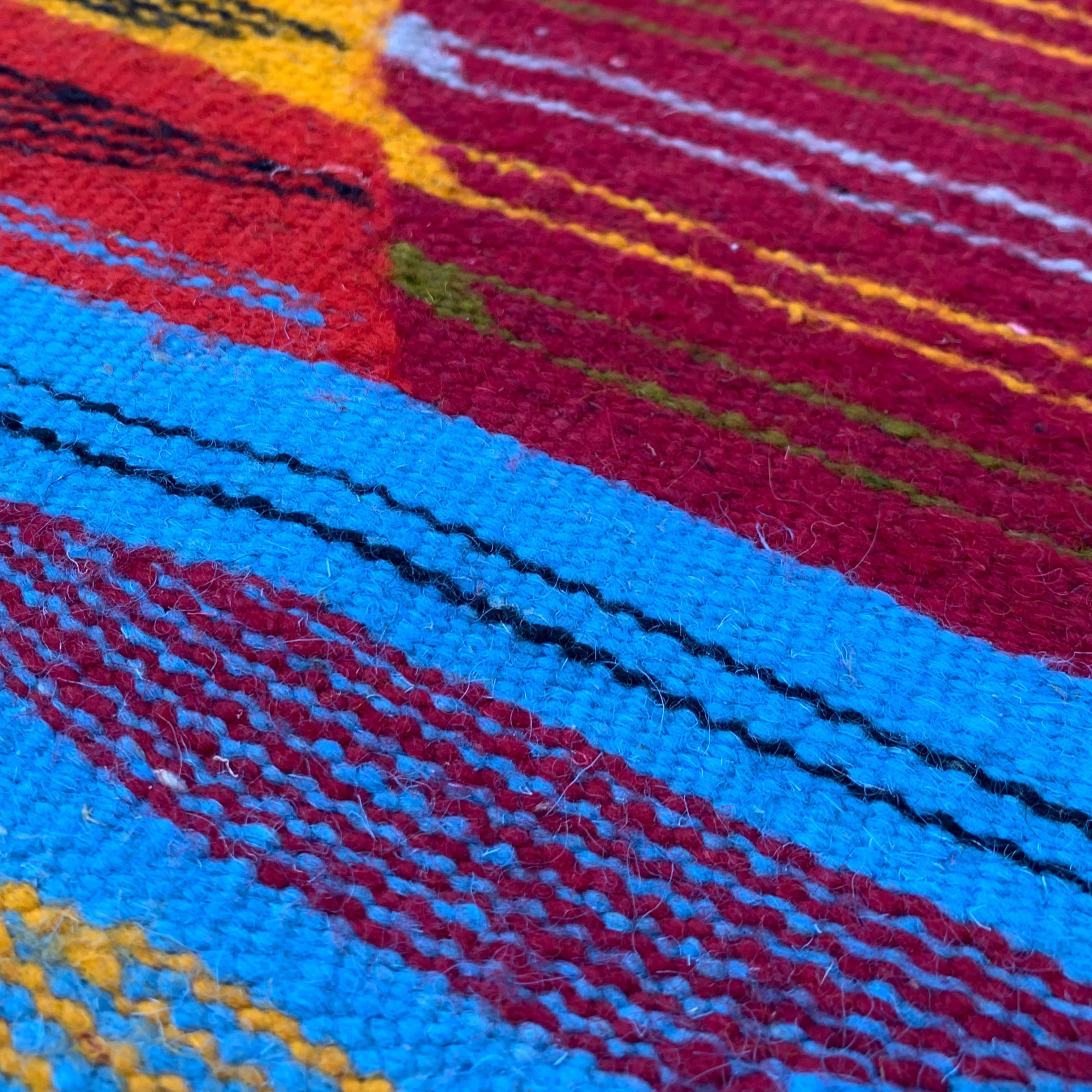 Close-up of a Small Kilim Morooccan Rug