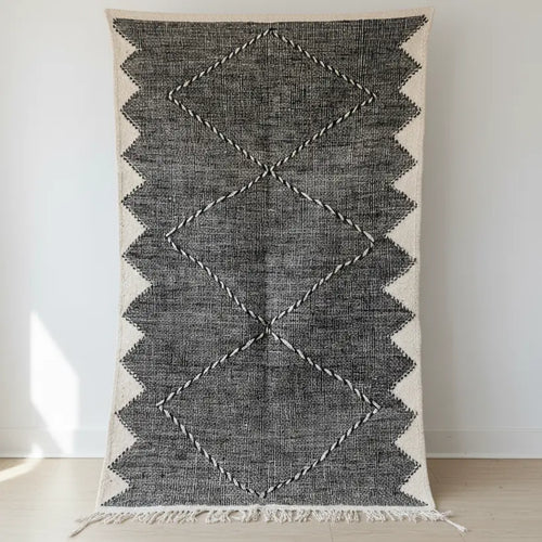 Black & White FlatRug – 161 × 103 cm (63” × 41”) TazRugs