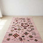 Pink Moroccan Rug handwoven in Taznakht Morocco