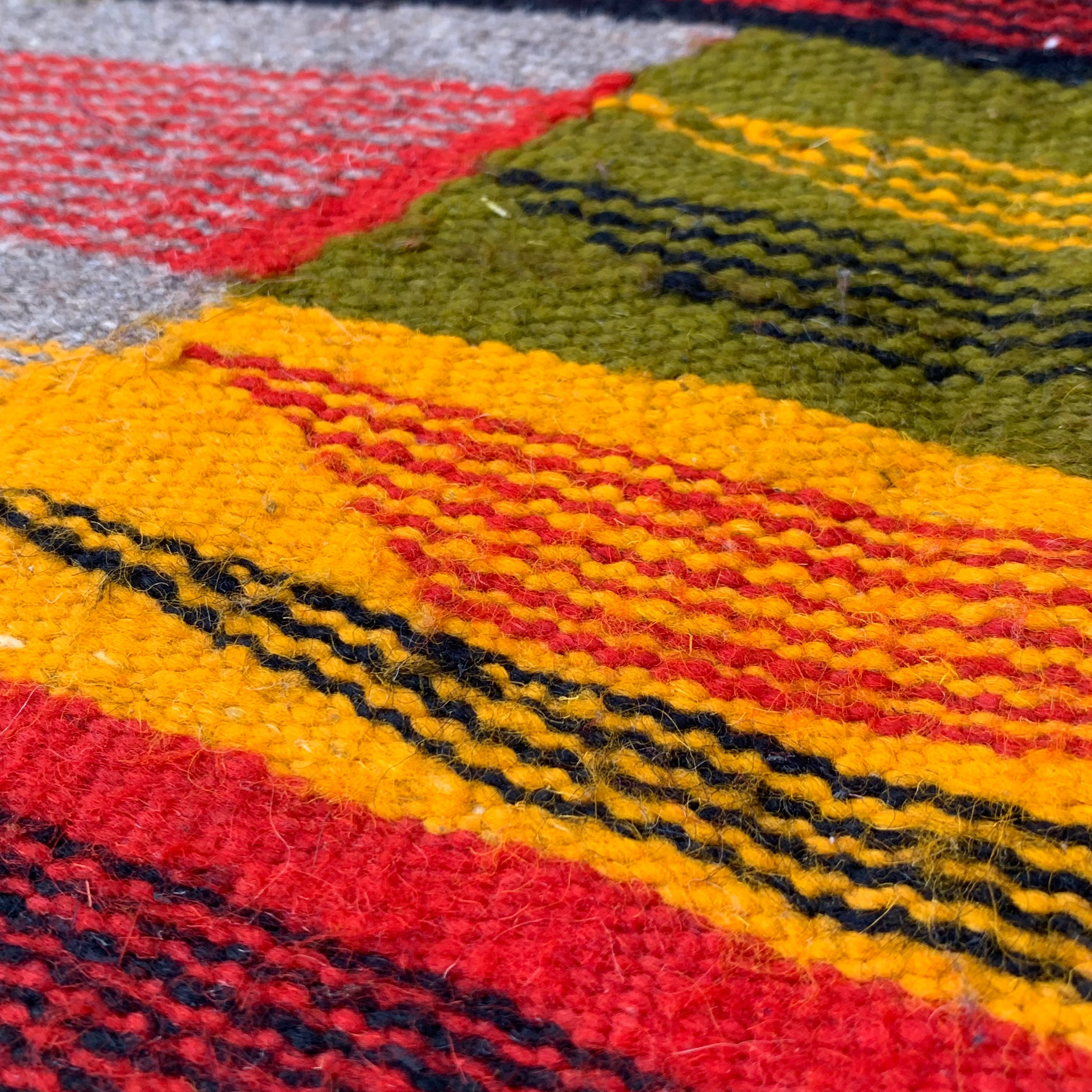 Close-up of a Small Kilim Morooccan Rug