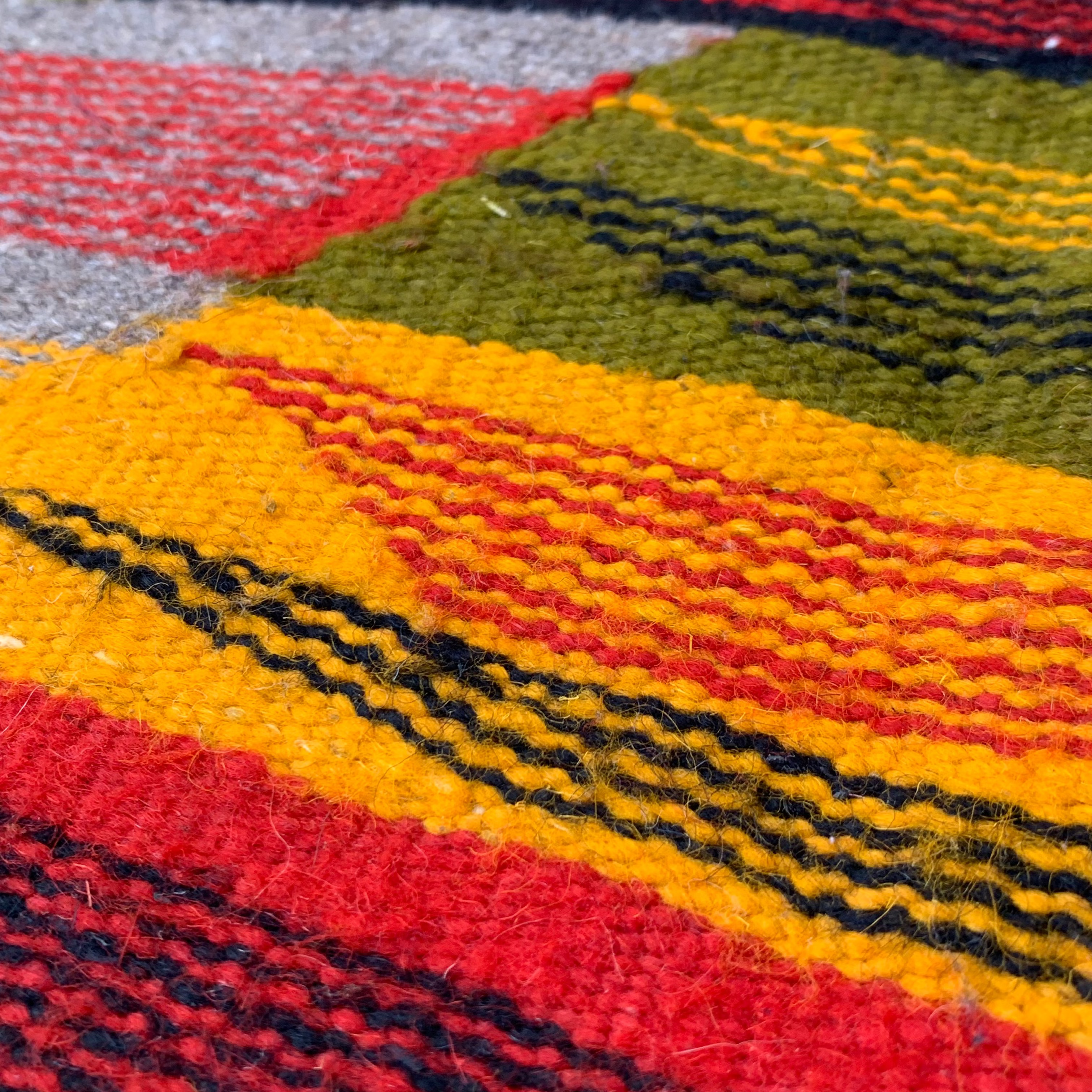 Close-up of a Small Kilim Morooccan Rug