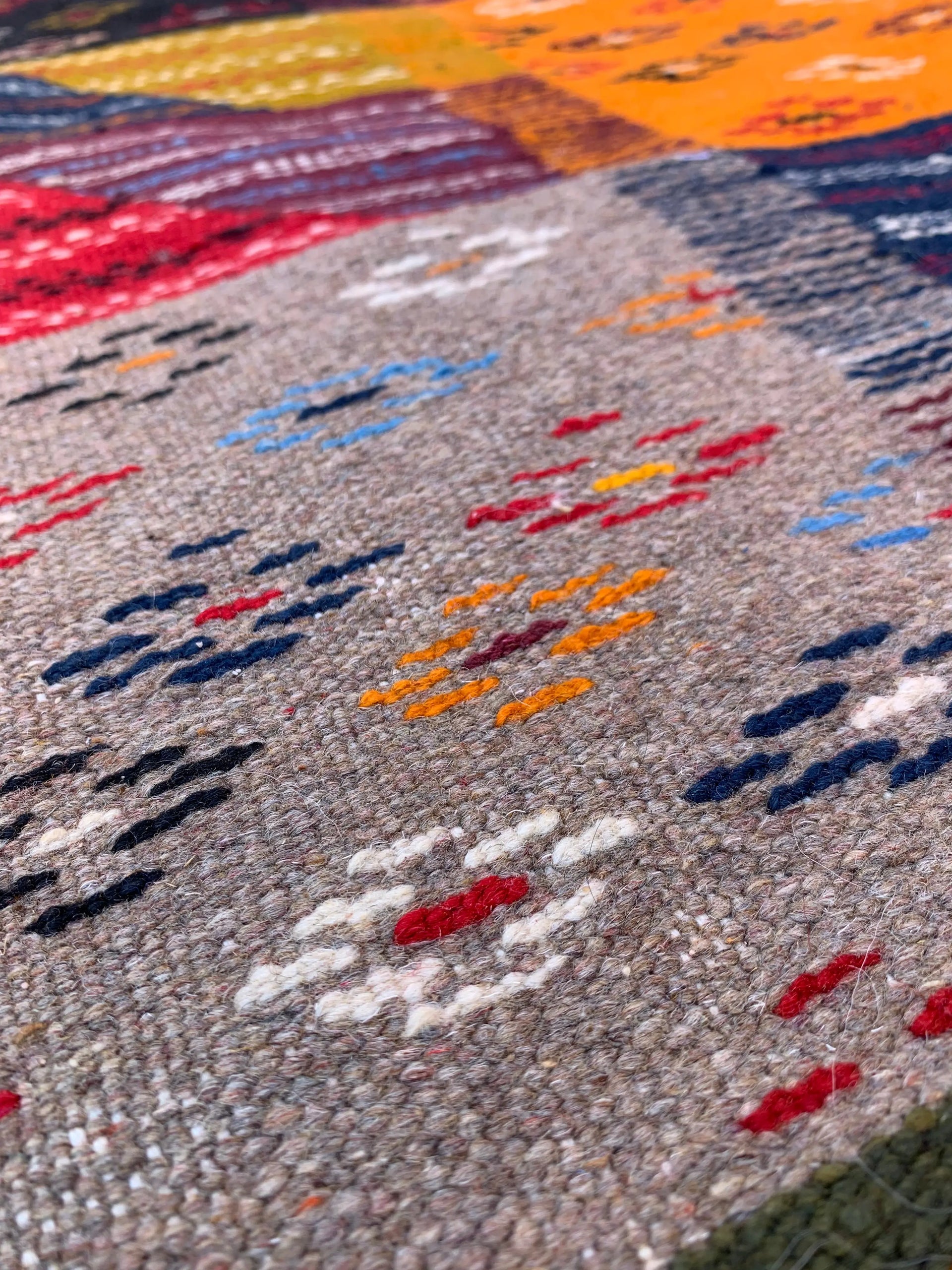 Multicolor Kilim Moroccan Rug – Handwoven Artisan Wool Piece