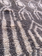 Gray Moroccan Rug – Handwoven Knotted Wool from Taznakht