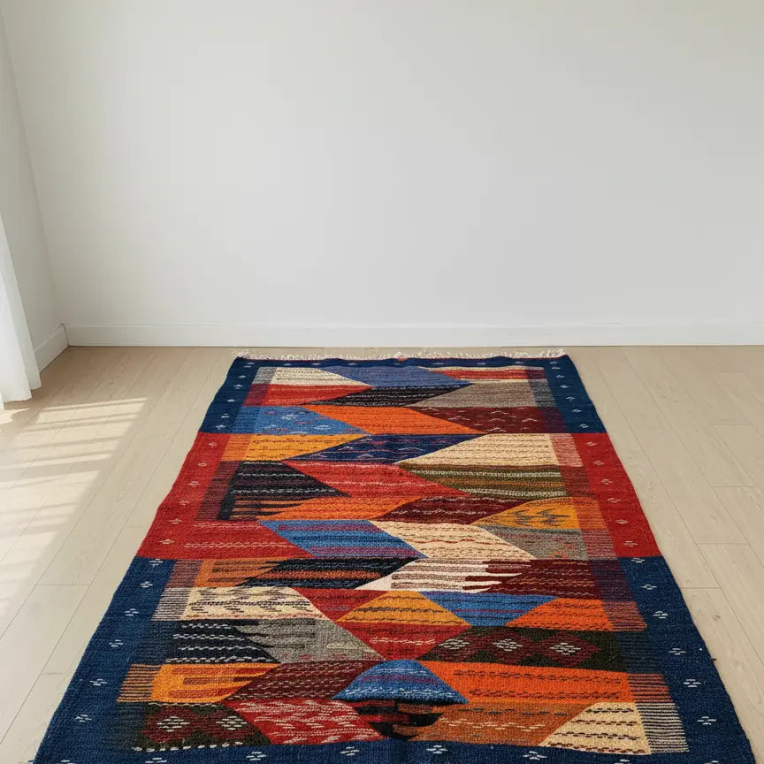 Kilim Moroccan Rug – Handwoven Reversible “Picasso” from Taznakht