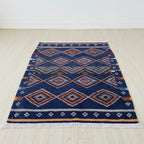 Small Navy Moroccan Rug