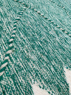 White & Green Reversible Rug – 100 × 150 cm (39” × 59”) TazRugs