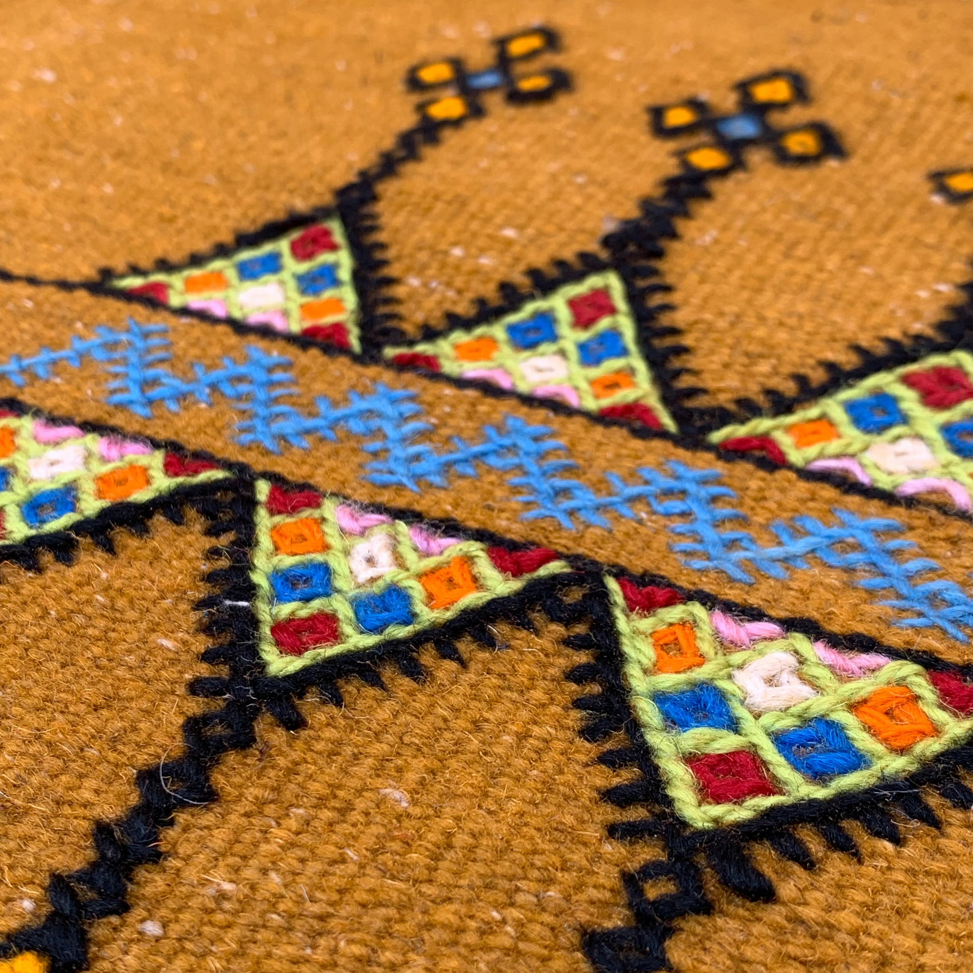 Close-up of a Small Kilim Rug 