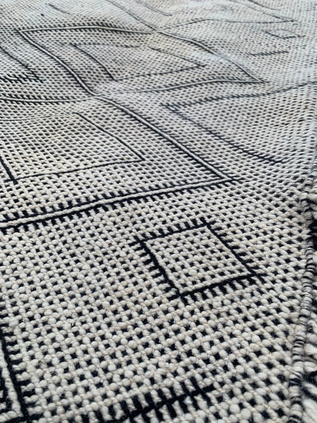  Black & White Moroccan Runner Rug