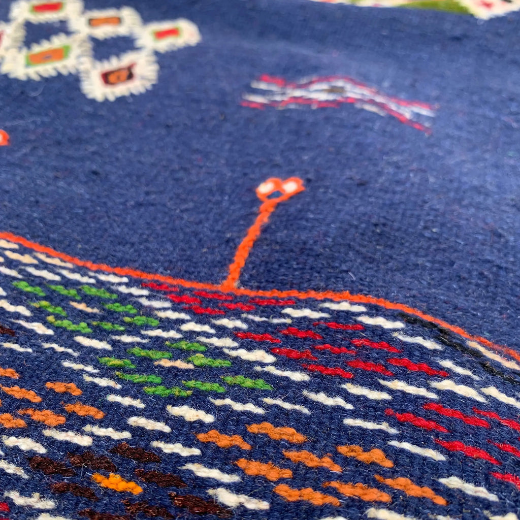 Navy Blue Kilim Rug 