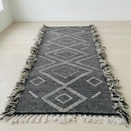  Black & White Moroccan Runner Rug