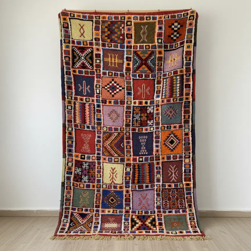 Multicolor Antique-Style Moroccan Rug – Handwoven Artisan Piece