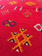 Detailed Moroccan Berber kilim weaving