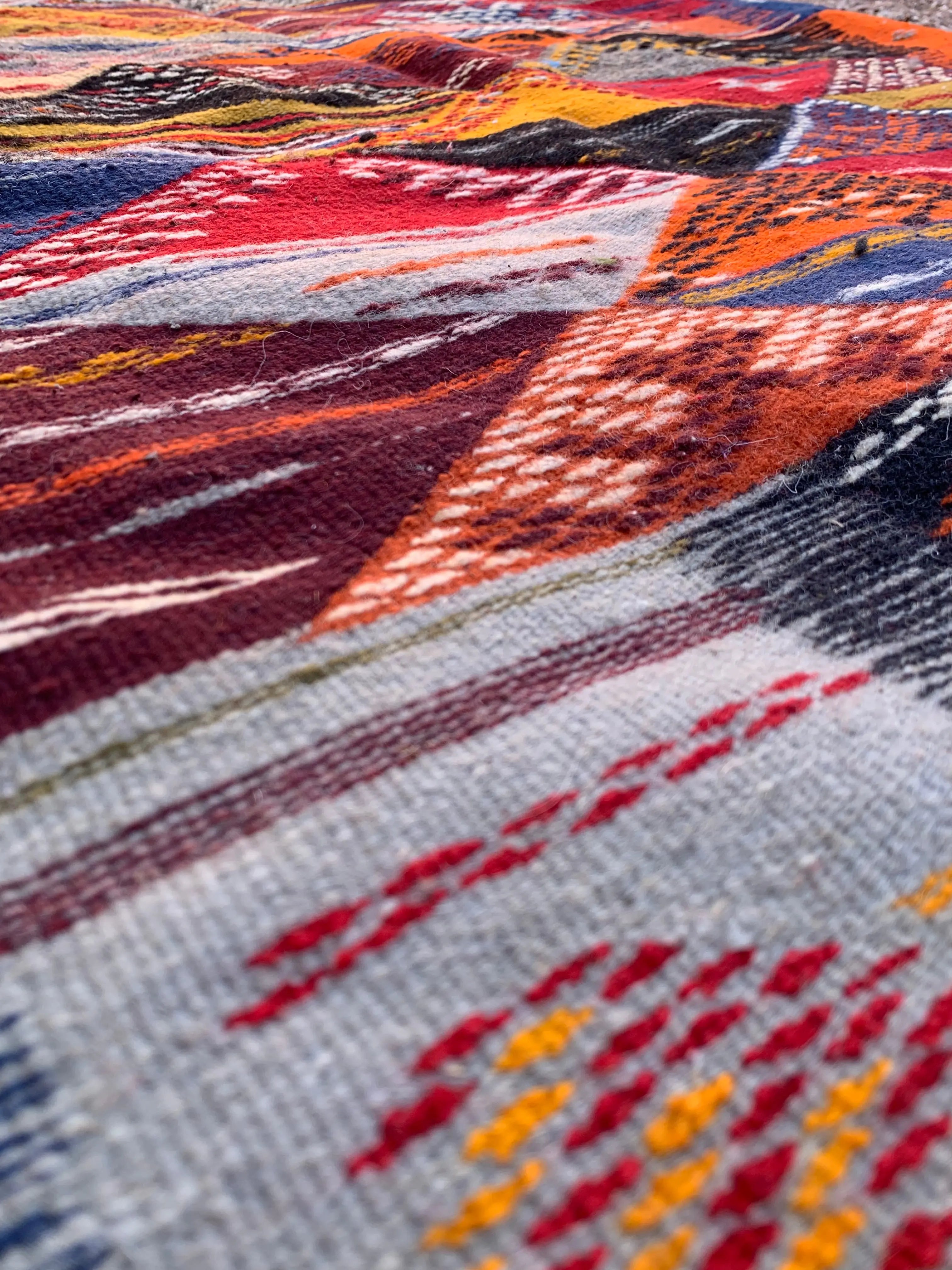 Multicolor Kilim Moroccan Rug – Handwoven Reversible “Picasso” Design