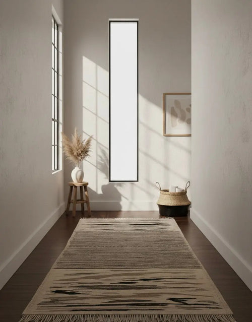 Black & White Moroccan Runner – Handwoven Artisan Wool Piece