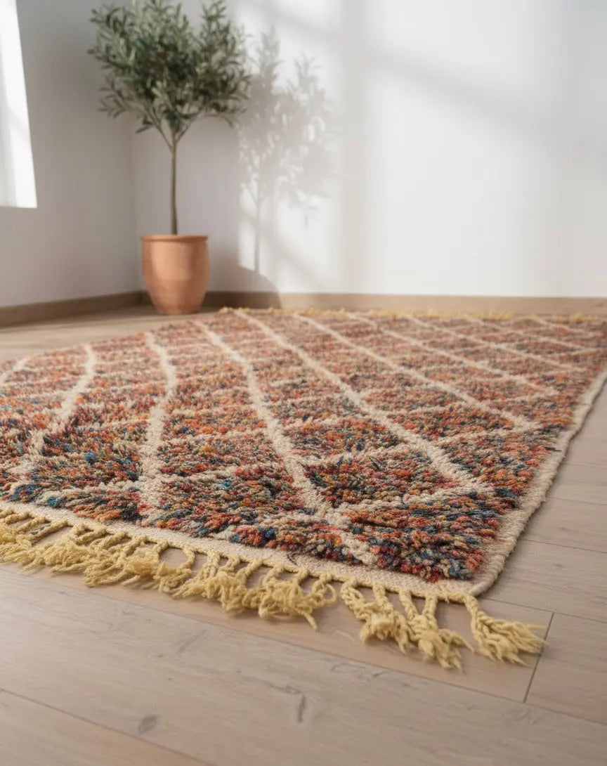 Multicolor Knotted Moroccan Rug 