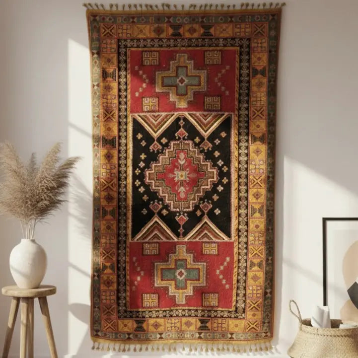 Vintage Moroccan Rug – Handwoven Artisan Treasure