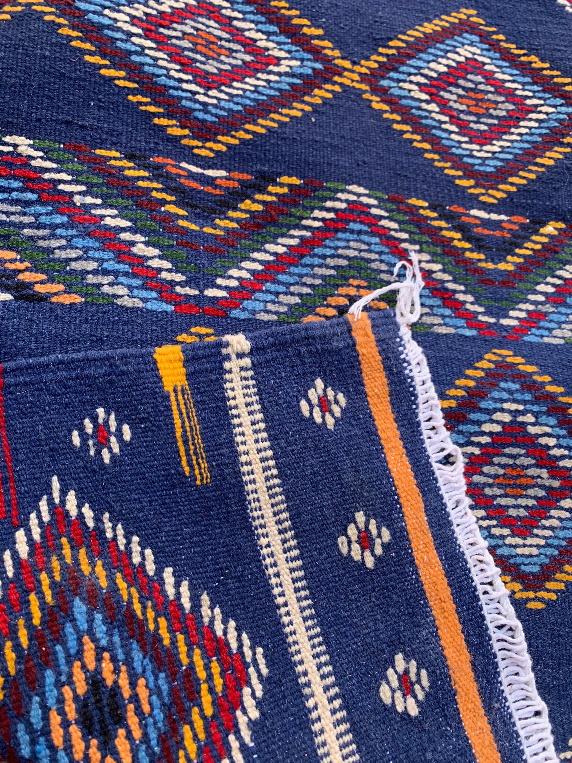 Small Navy Moroccan Rug