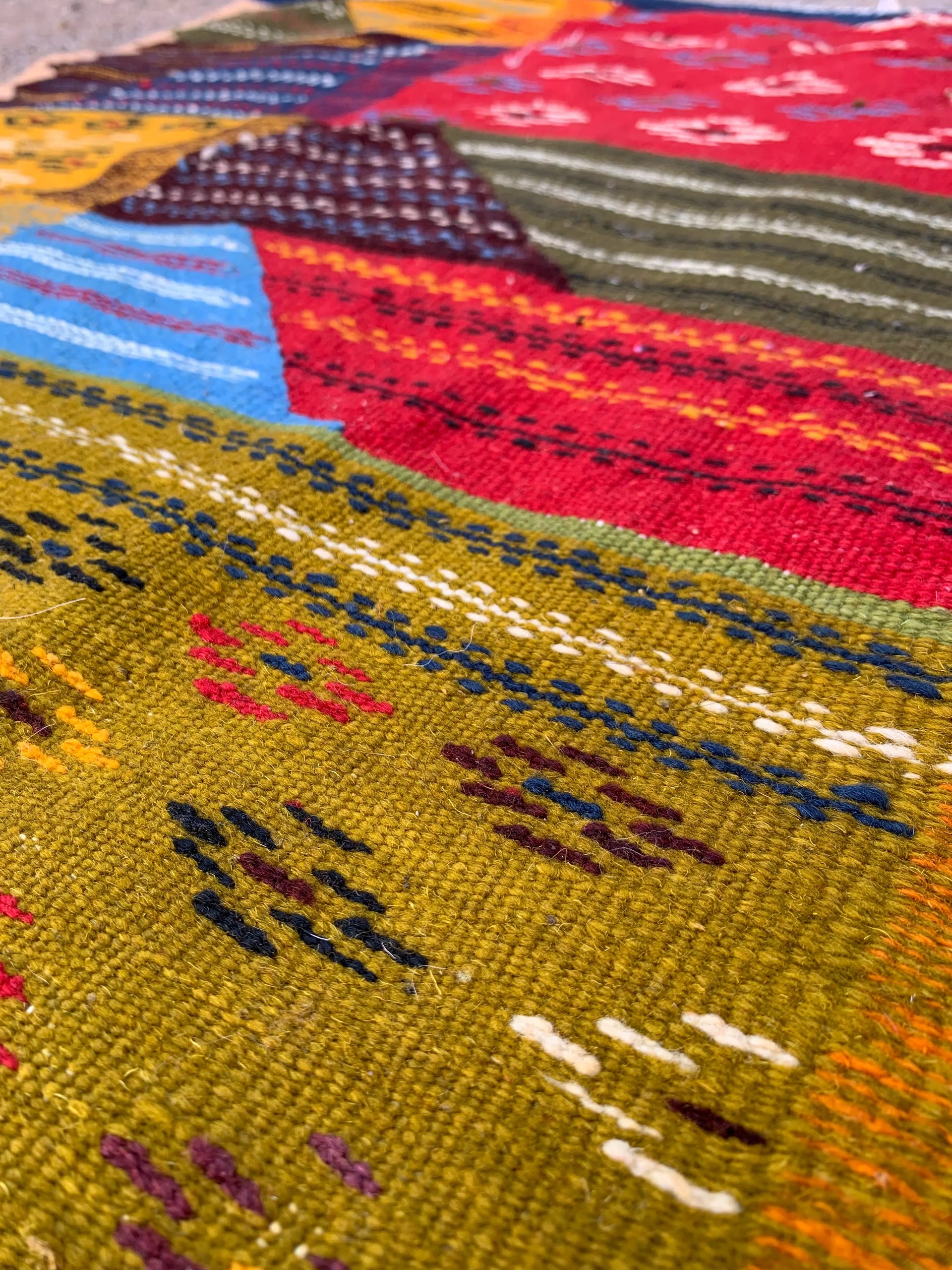 Multicolor Kilim Moroccan Rug – Handwoven Artisan Wool Piece