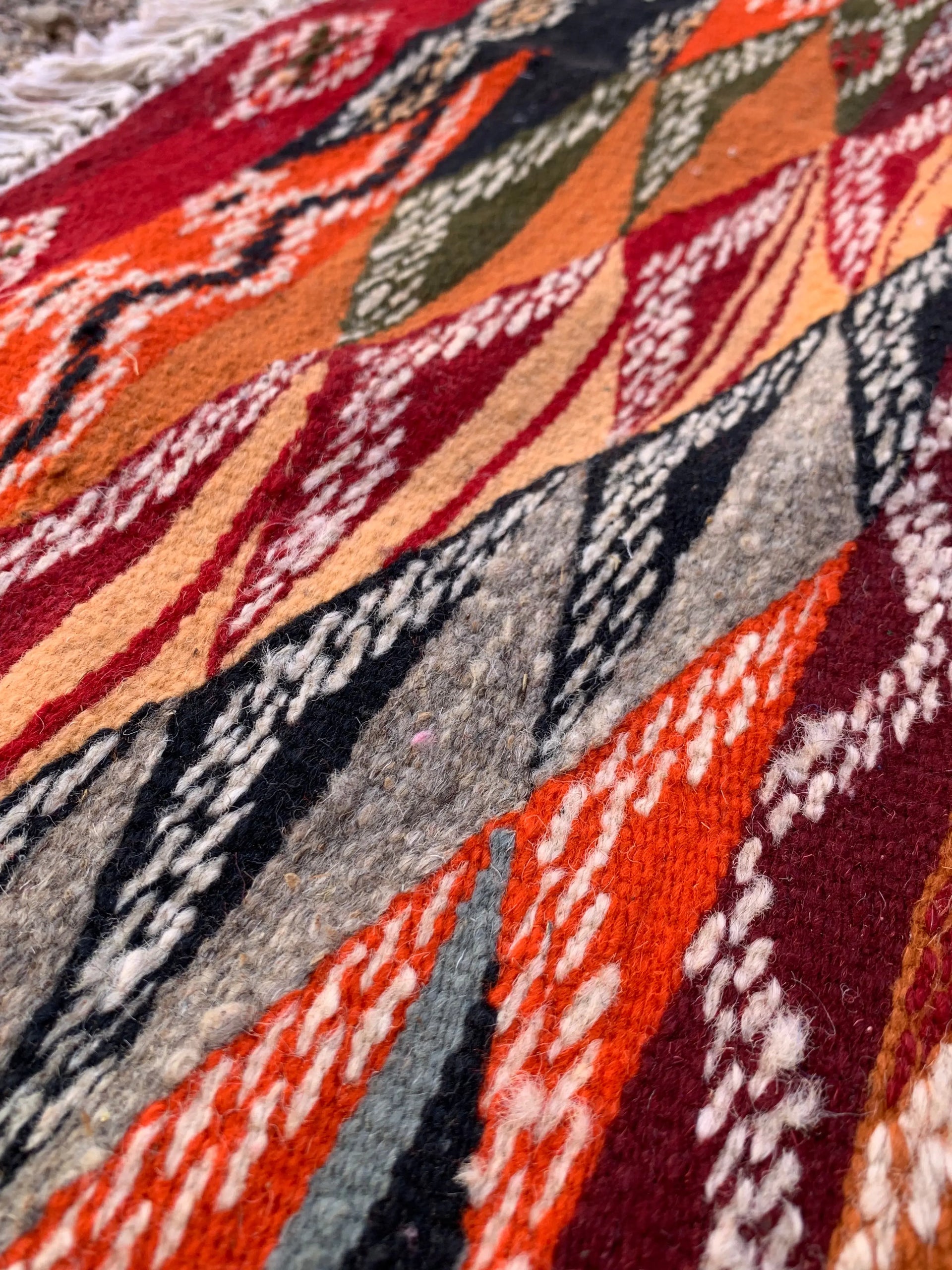 Moroccan Kilim Rug – Red Picasso, Handwoven & Reversible