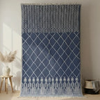 Blue Moroccan Rug – Handwoven Artisan Piece
