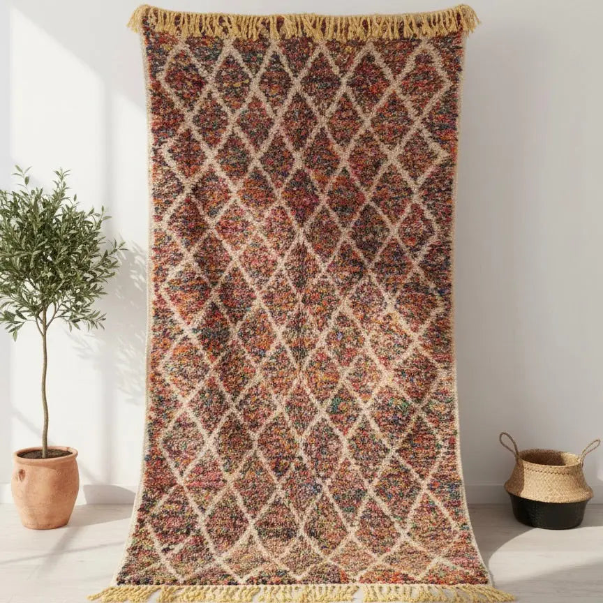 Multicolor Knotted Moroccan Rug 