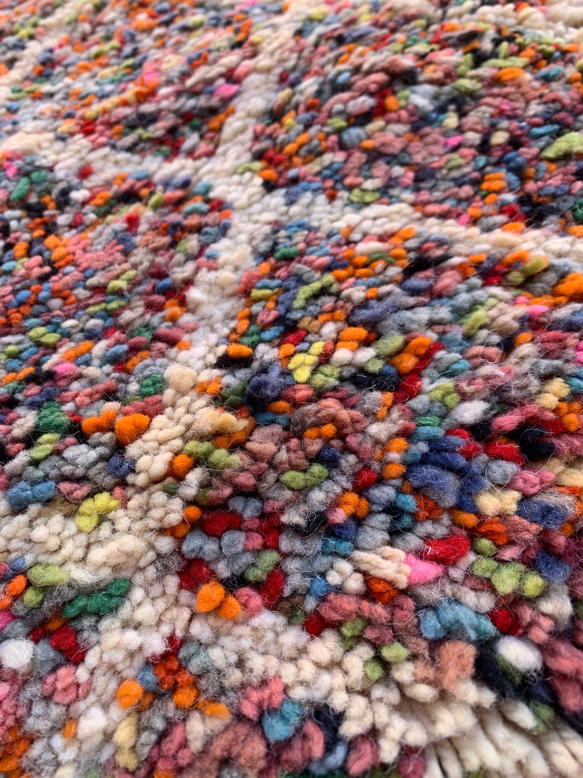 Multicolor Knotted Moroccan Rug 