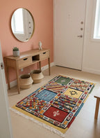 Small Multicolored Knotted & Flatwoven Rug – 112×72 cm (44.1×28.3 in) TazRugs
