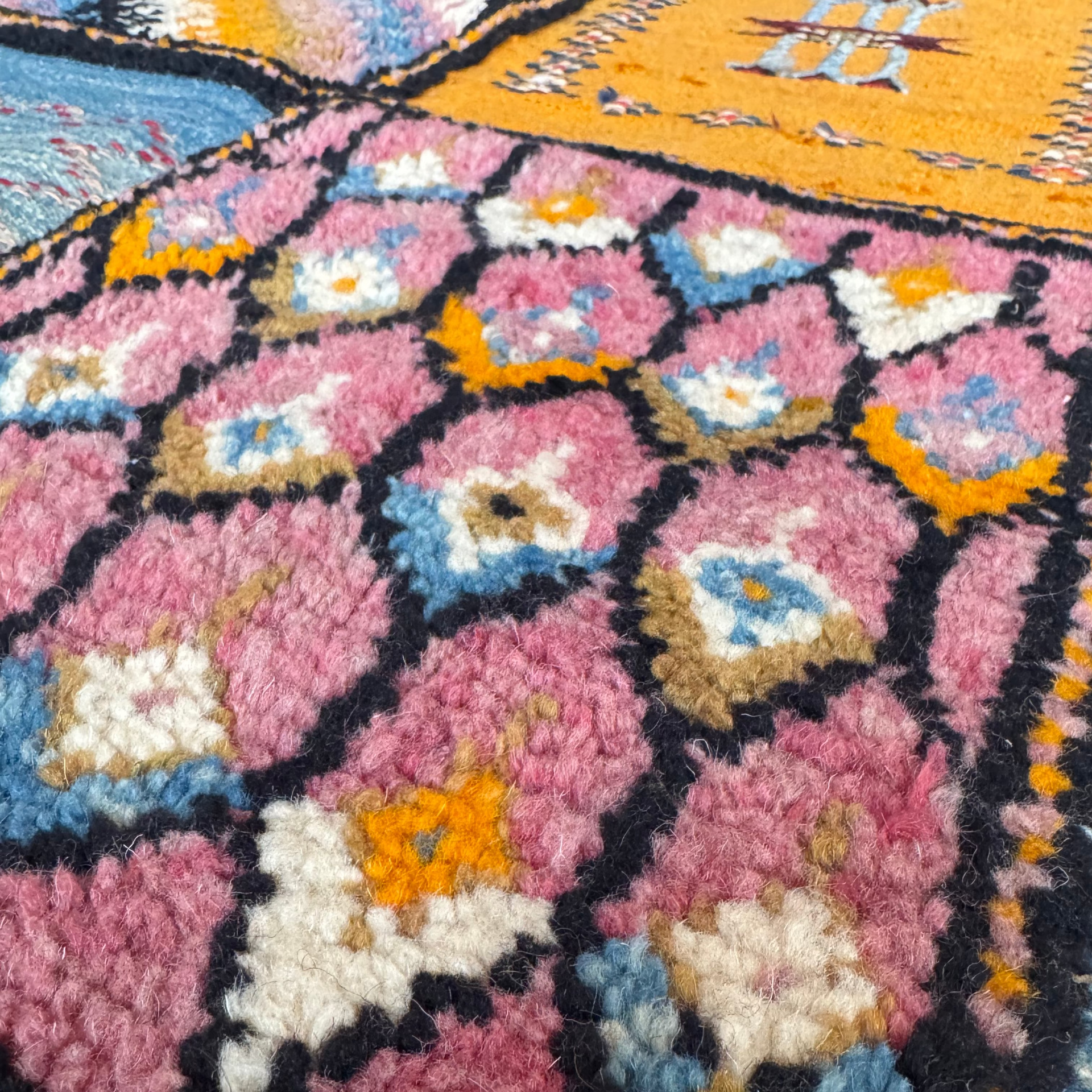 Moroccan Rug - Handwoven Wool - Patchwork - 48 x 82 in